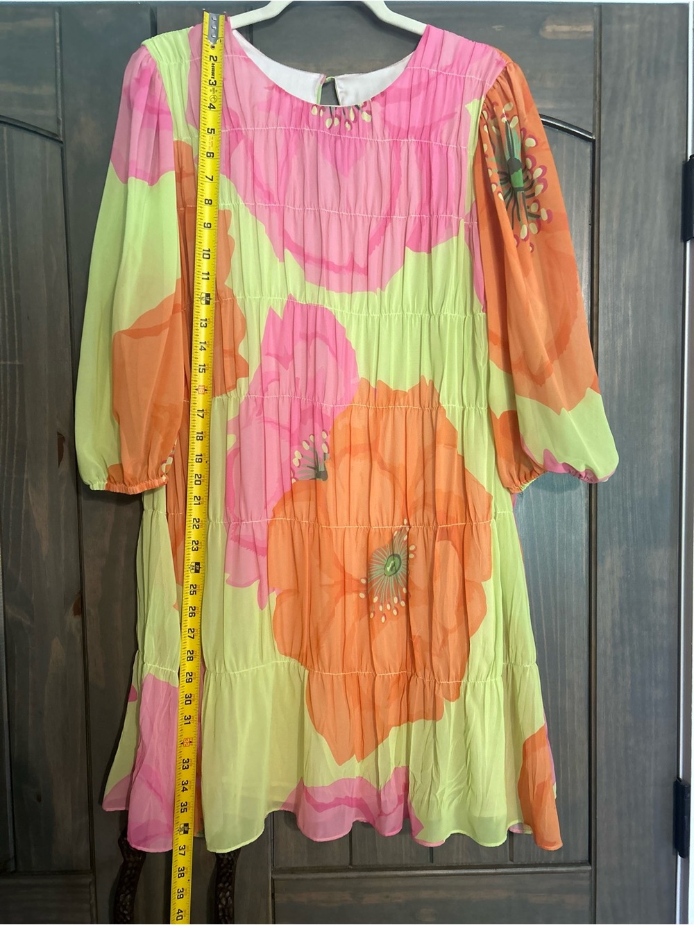 Trina Turk Floral Tiered Dress - Pink, Orange, Lime